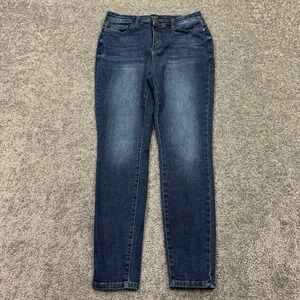 Judy Blue Jeans Womens 15/32 Skinny Fit Stretch Dark Wash Denim Preppy City Logo